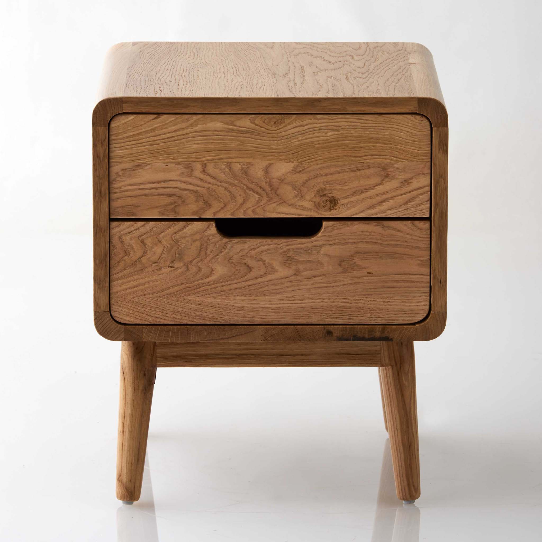 Meşe Ark Komodin Çift Çekmeceli